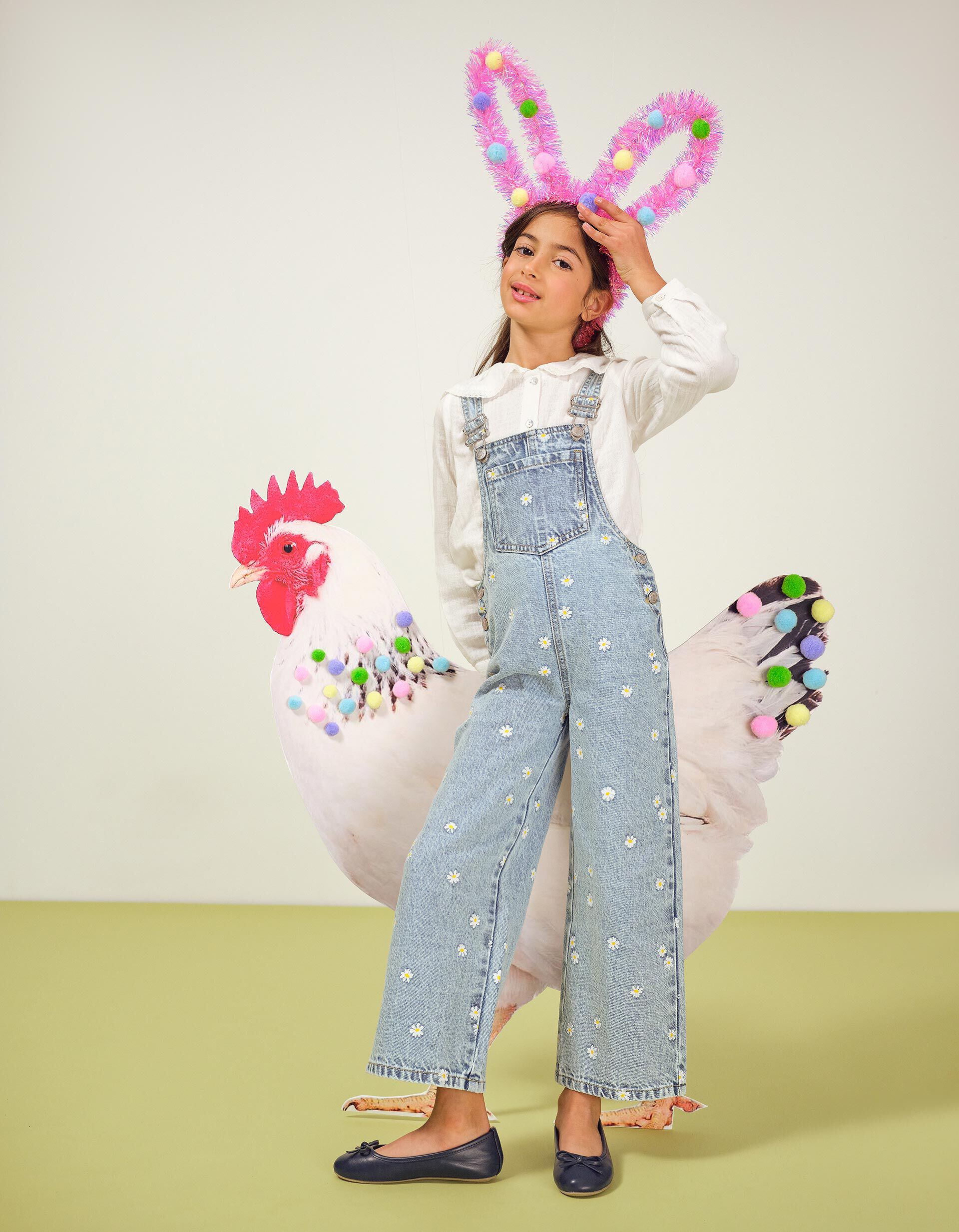 Comprar Online Jardineiras de Ganga 'Wide Leg', Menina, Azul Claro