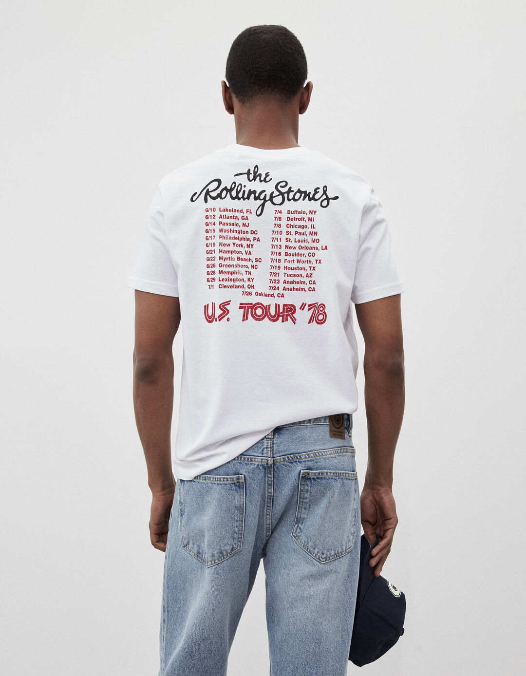T-shirt 'Rolling Stones', Homem, Branco