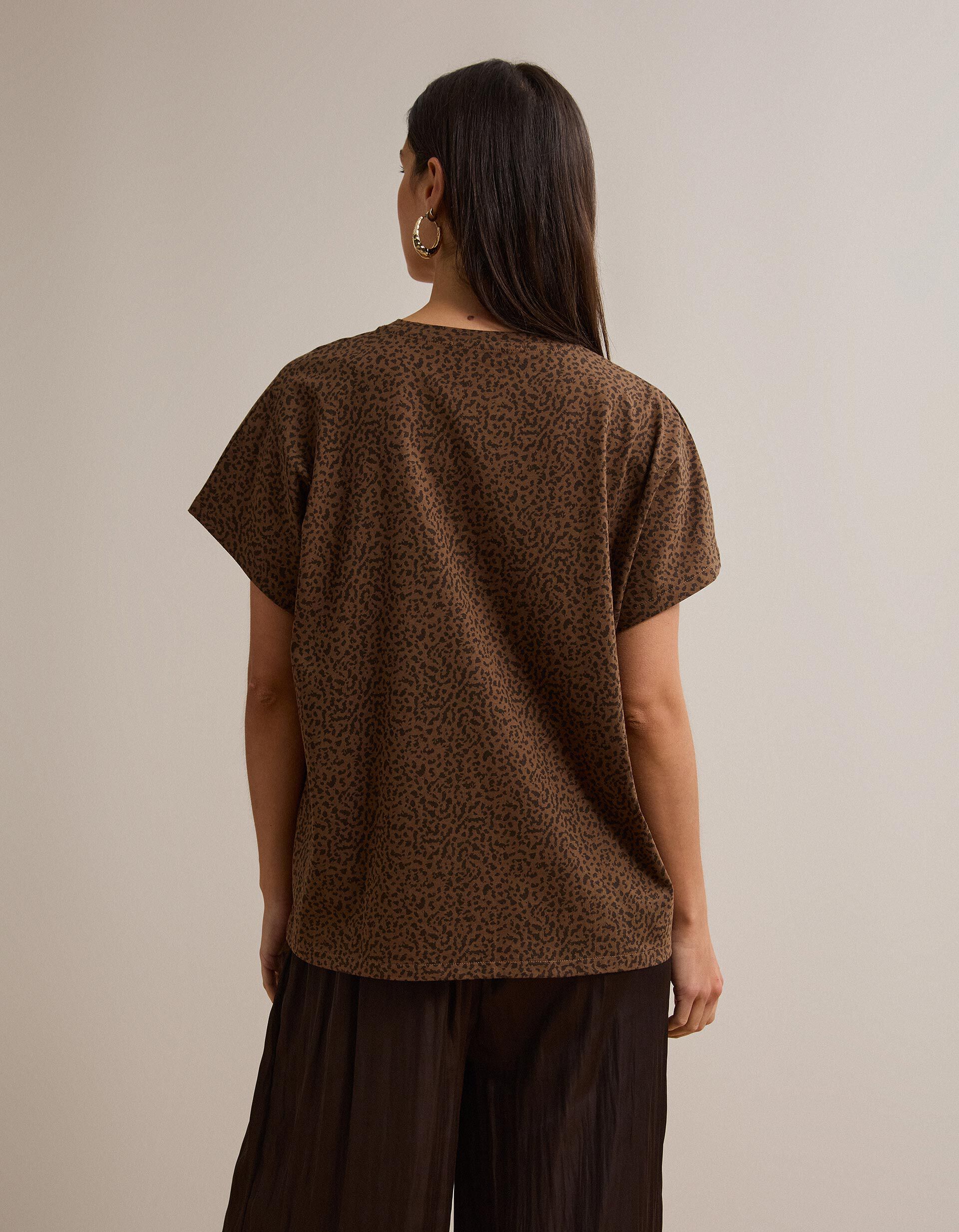 Comprar Online T-shirt Animal Print, Mulher, Castanho