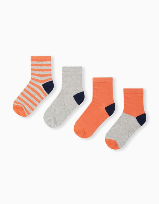 4 Pairs of Socks Pack, Boys, Multicolour