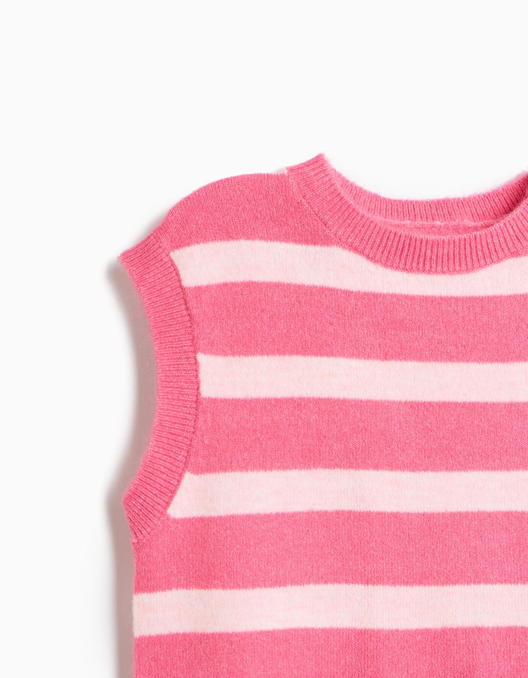 Colete De Malha &Agrave;s Riscas, Menina, Rosa