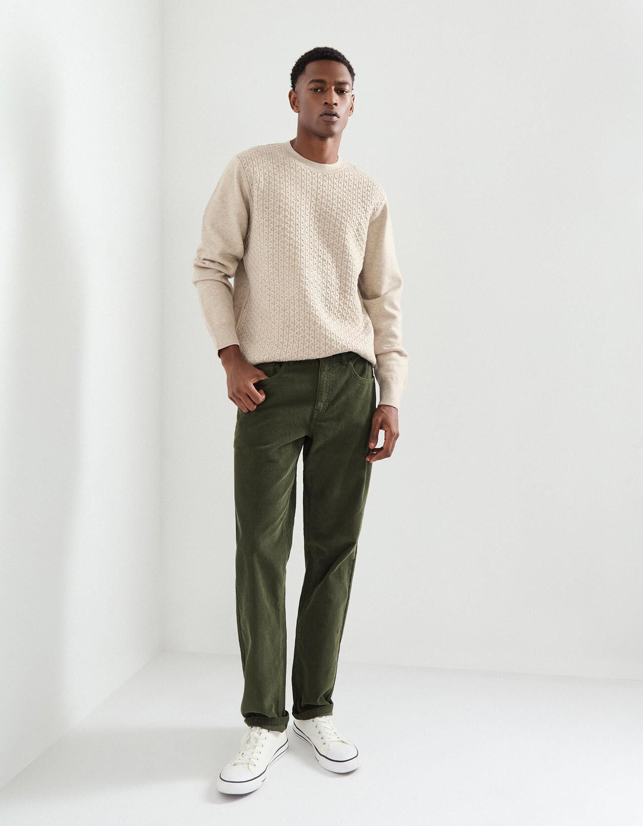 Comprar Online Cal&ccedil;as de Bombazina, Homem, Verde Escuro