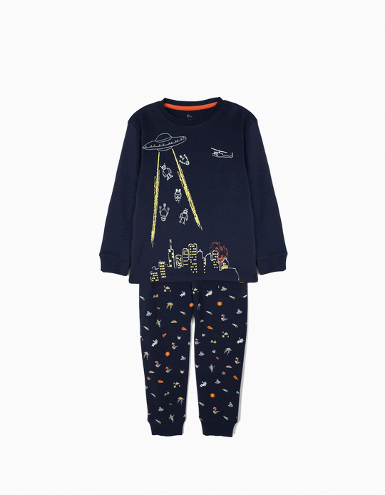 Pijama para Menino 'Robots', Azul Escuro
