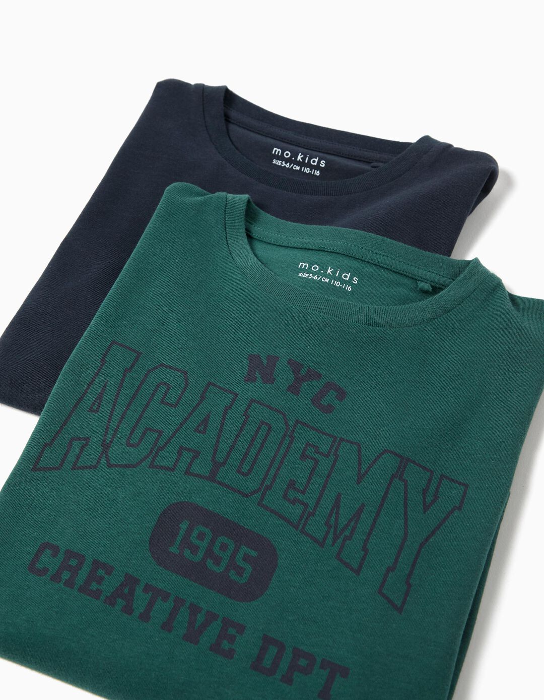 Pack 2 T-shirts de Manga Comprida, Menino, Verde Escuro