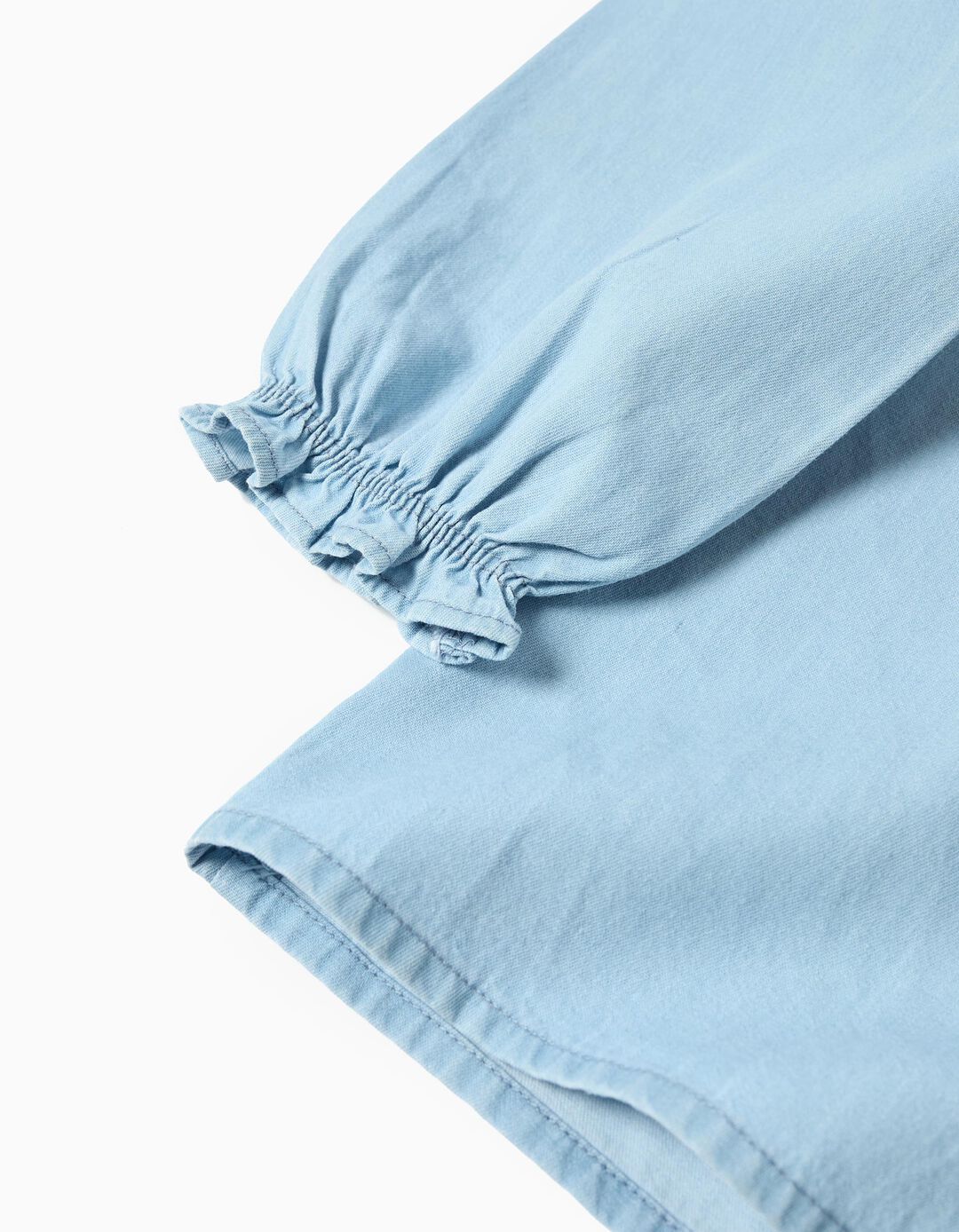 Camisa, Menina, Azul Claro 