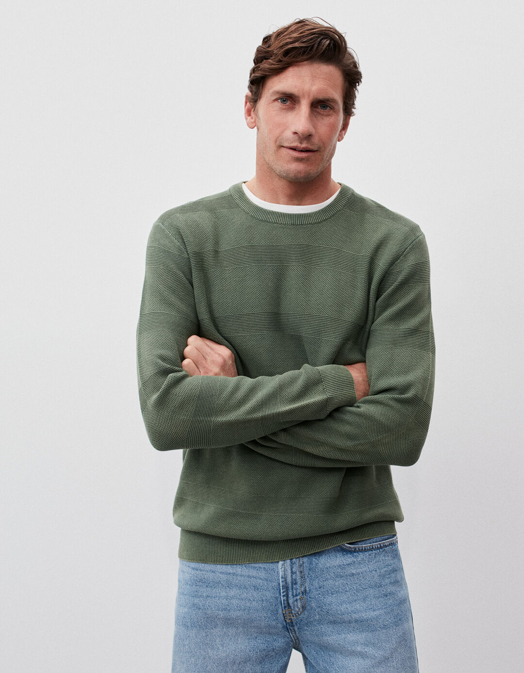 Knitted Sweater, Men, Green