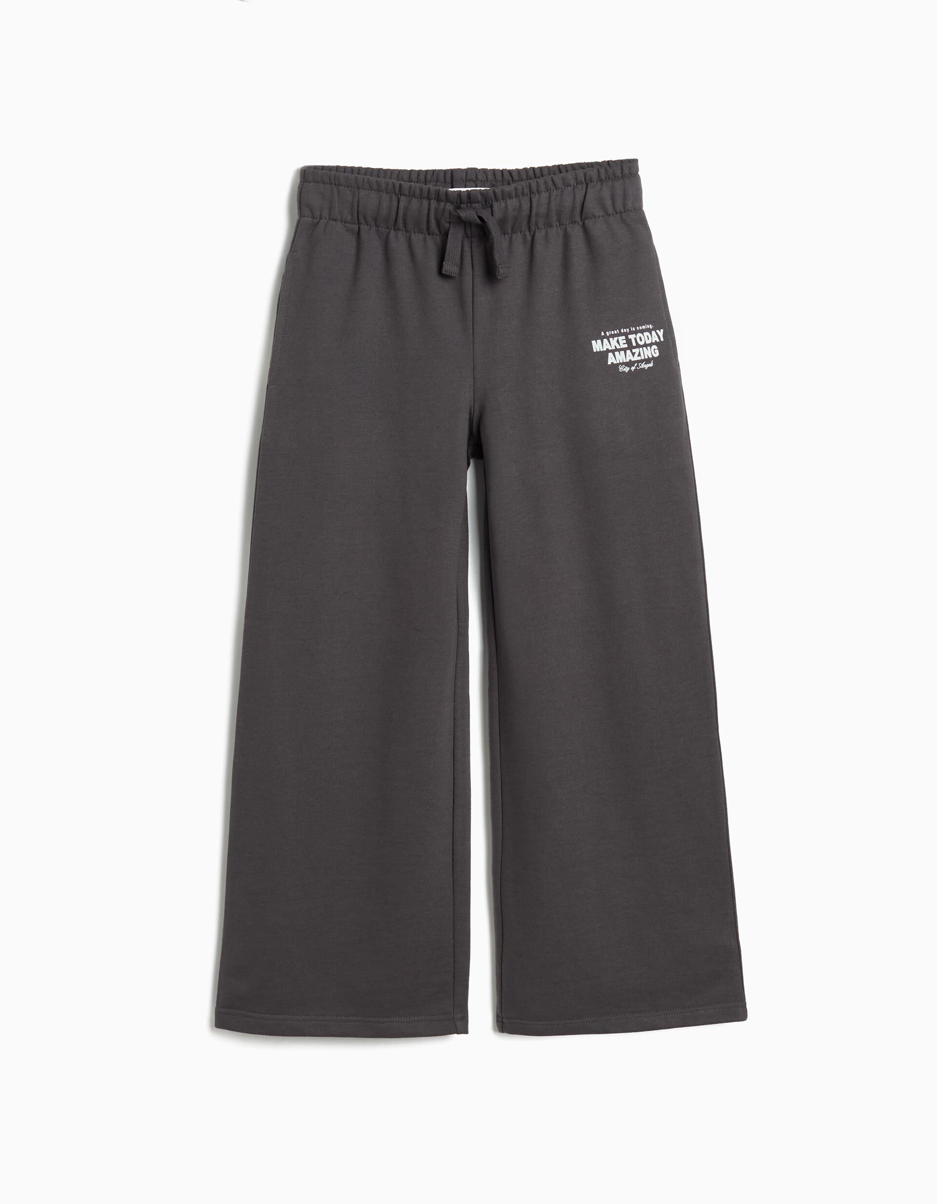 Comprar Online Cal&ccedil;as de Jogging 'Wide Leg', Menina, Cinzento Claro