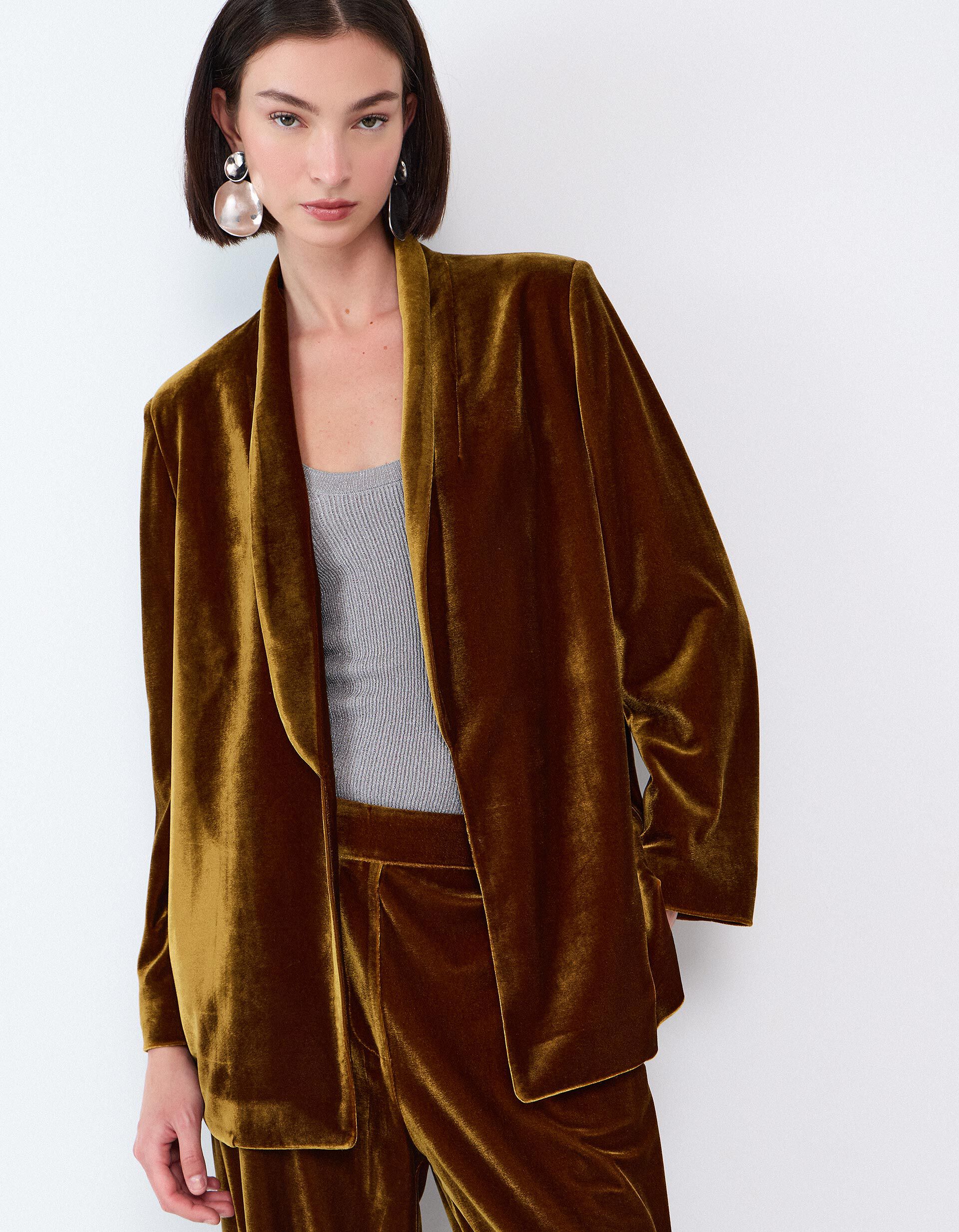 Comprar Online Blazer Em Veludo, Mulher, Dourado