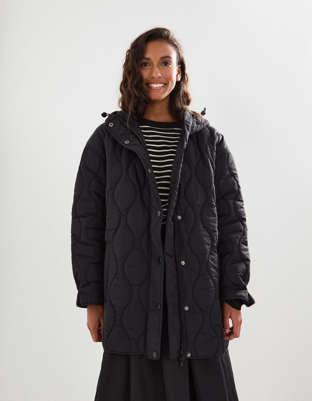 Parka Acolchoada, Mulher, Preto