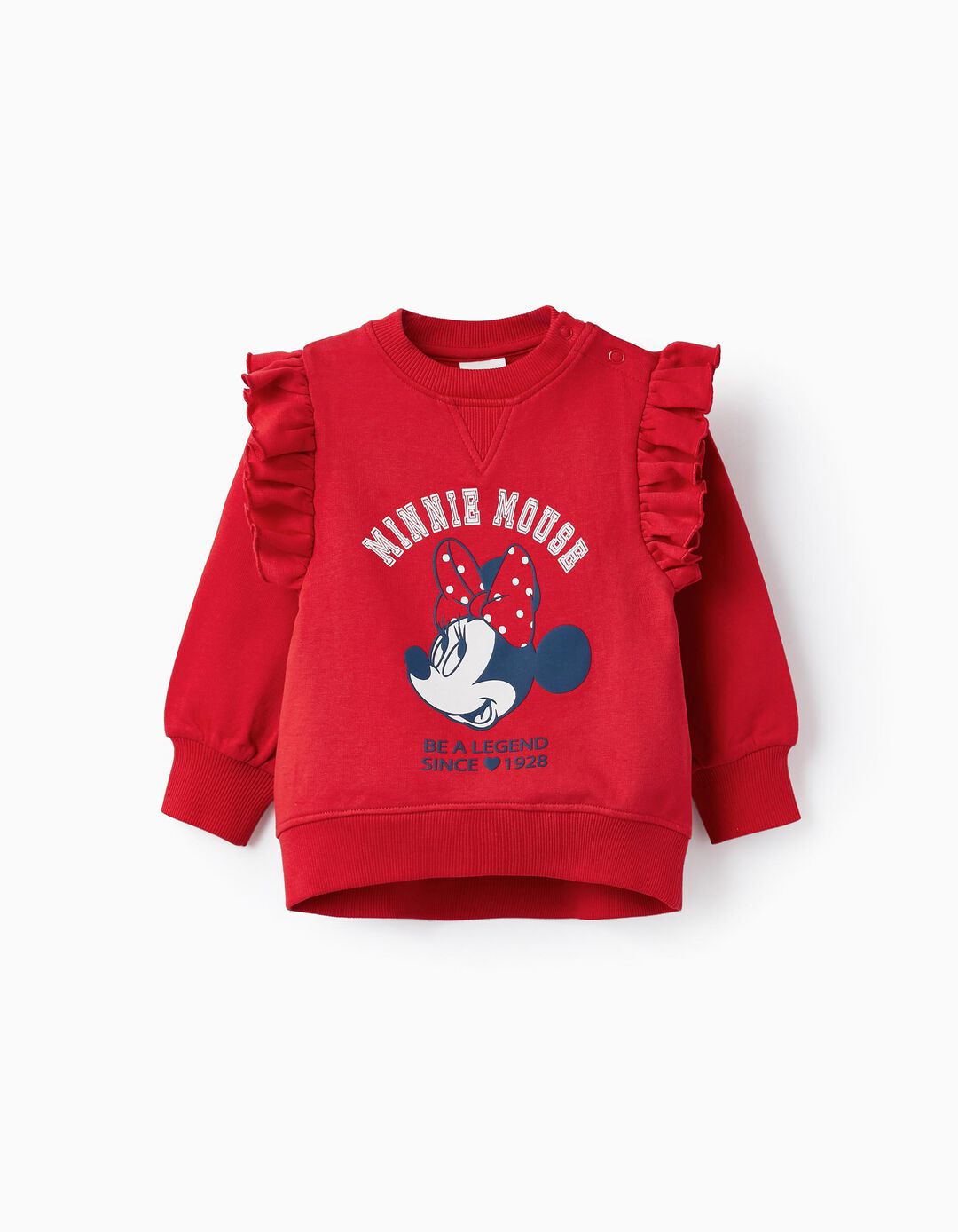 Cotton Sweatshirt with Ruffles for Baby Girls 'Minnie', Red