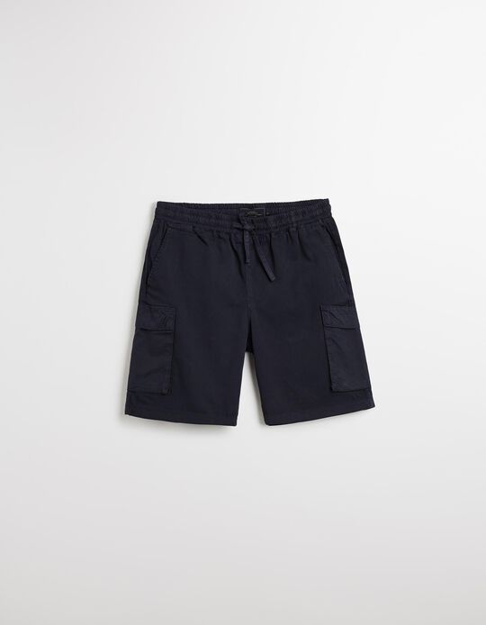 Comprar Online Calções de Felpa, Homem, Azul Escuro