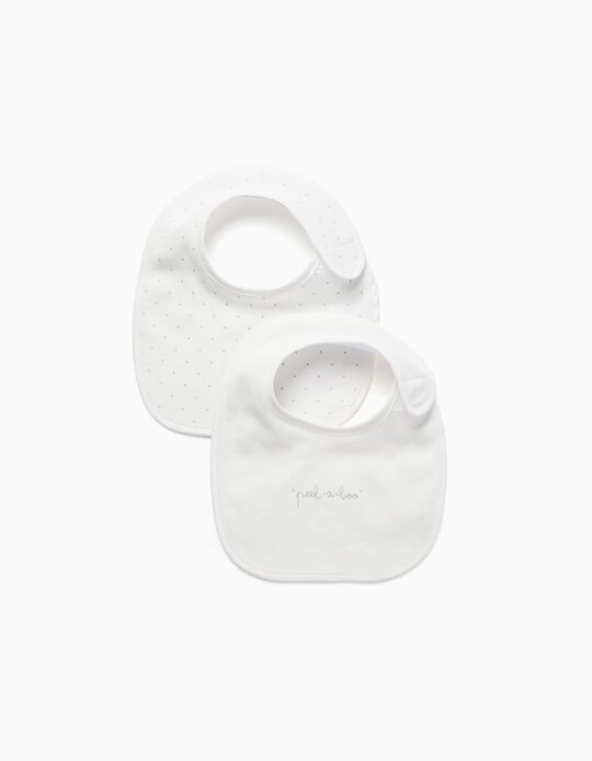 Comprar Online Pack De 2 Babetes Para Rec&eacute;m-Nascido e Beb&eacute; ZY Baby, Branco/Cinza