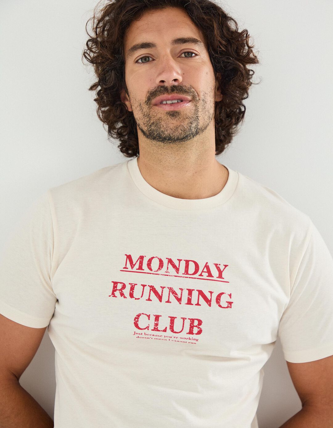 T-shirt Print, Homem, Bege Claro