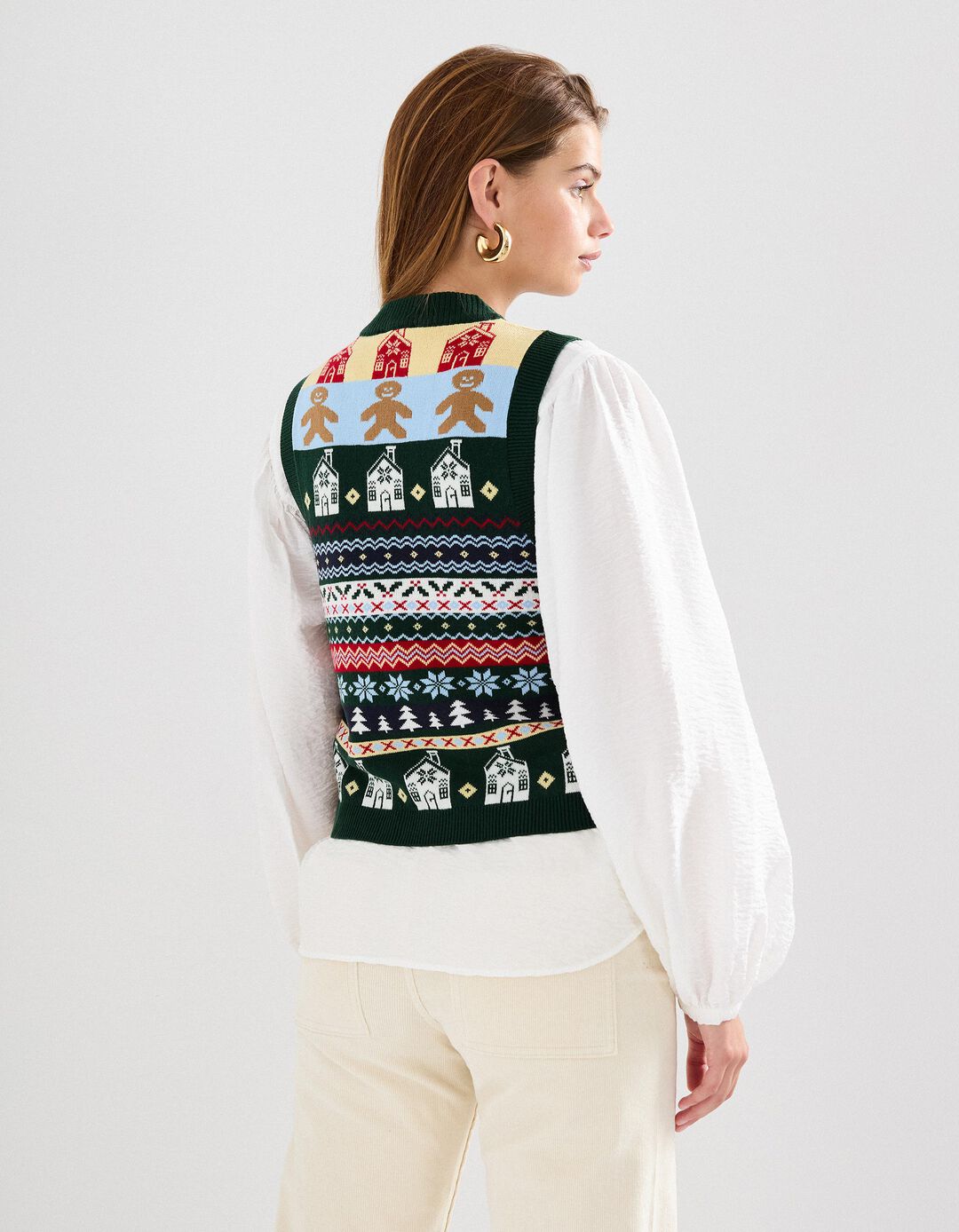 Colete de Malha, Mulher, Verde Escuro