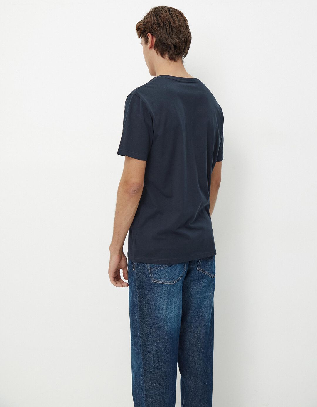 T-shirt Decote em V, Homem, Azul Escuro