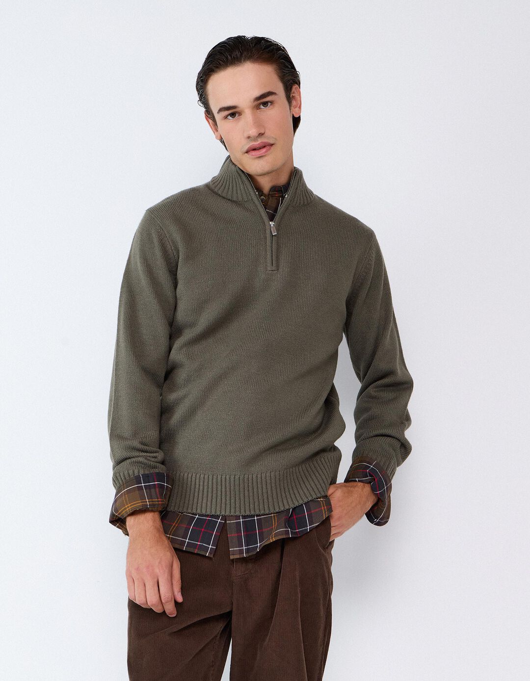 Sweater De Gola Alta, Homem, Verde Escuro