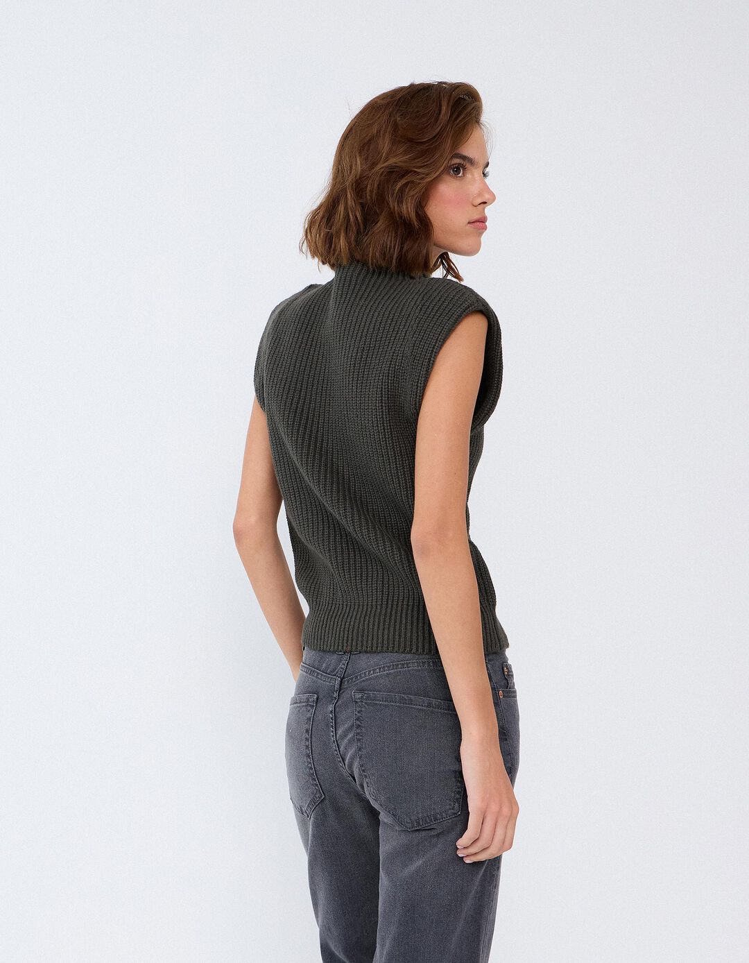 Colete De Malha, Mulher, Verde Escuro