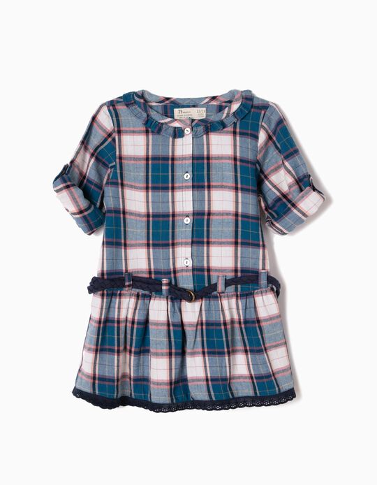 Checked Dress with Belt