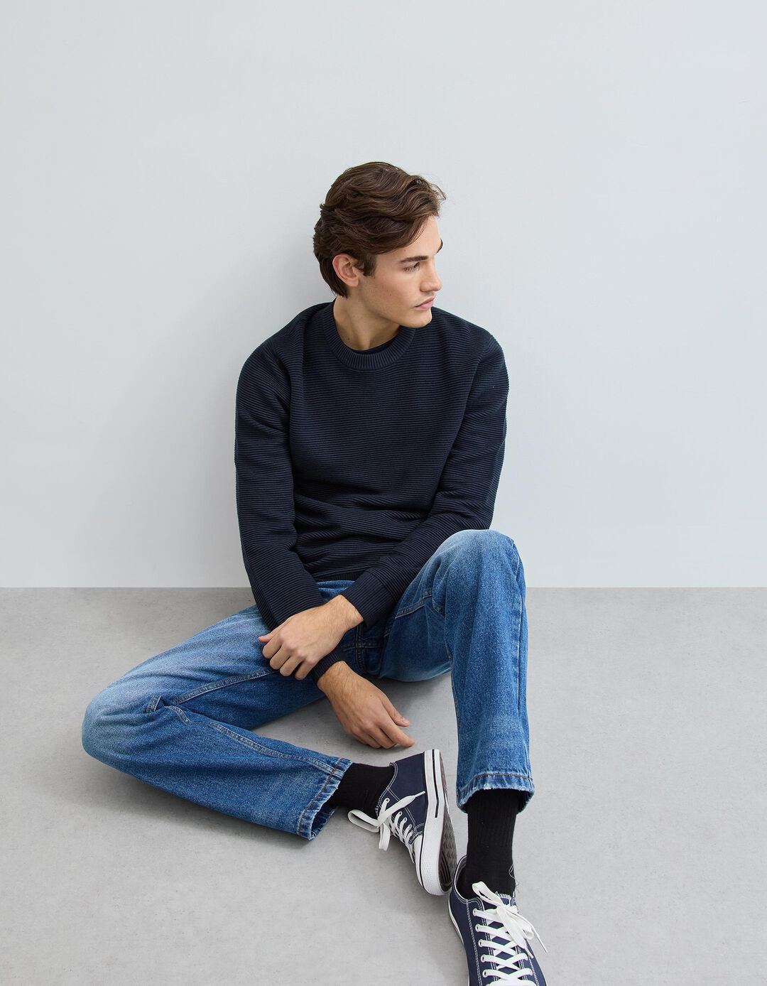 Camisola de Malha, Homem, Azul Escuro