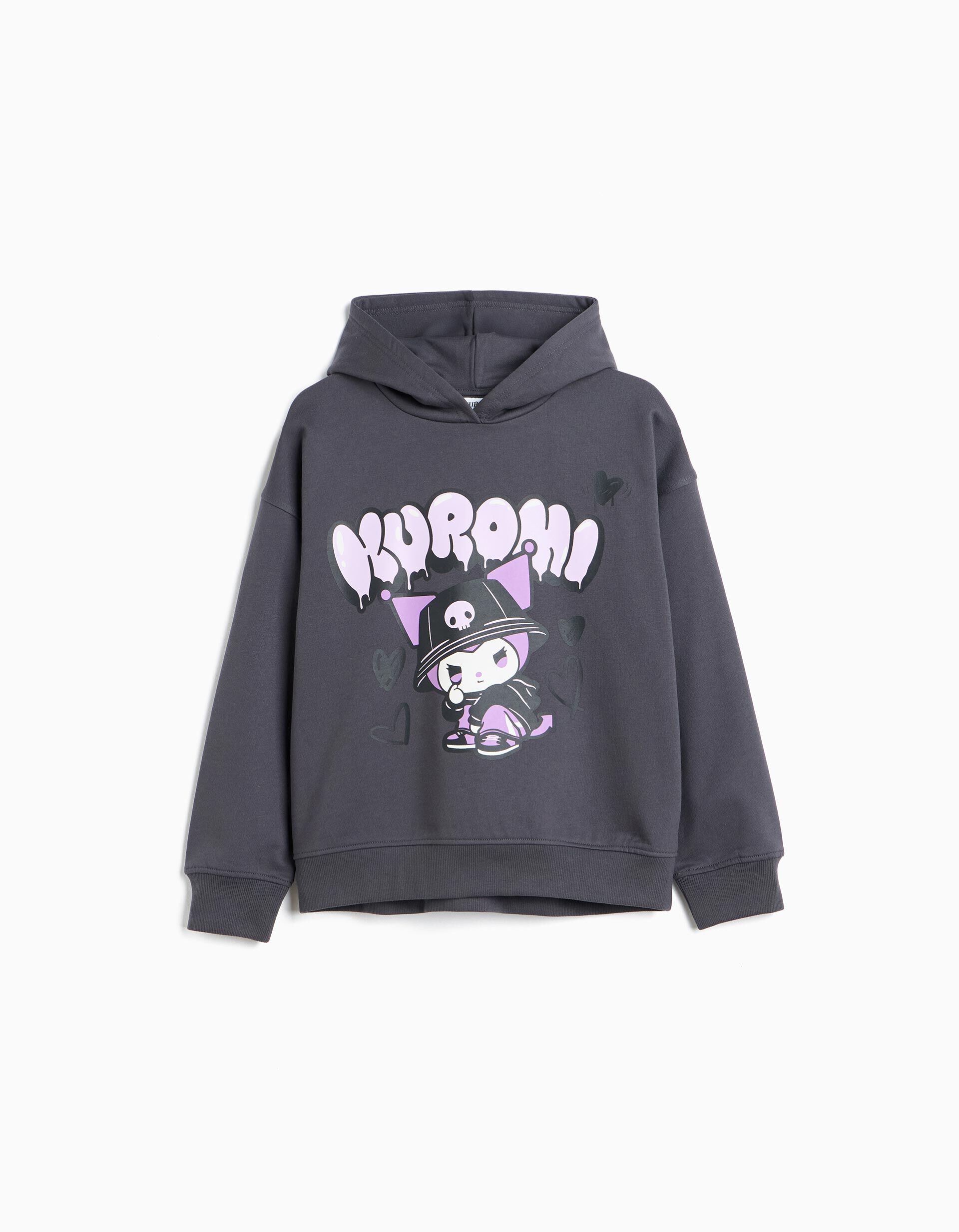 Comprar Online Sweatshirt Com Capuz 'Kuromi', Menina, Cinzento Escuro