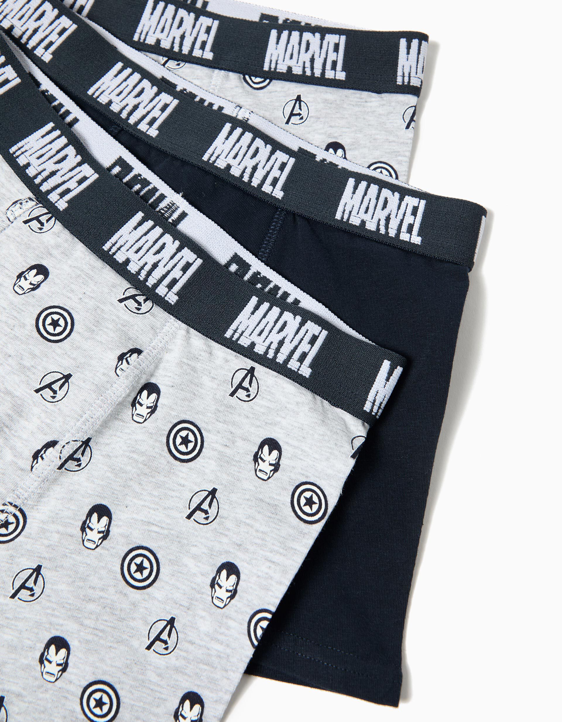 Comprar Online Pack 3 Boxers 'Avengers', Menino, Cinzento Claro