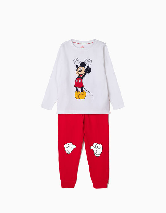 Pijama para Menino 'Mickey', Branco e Vermelho