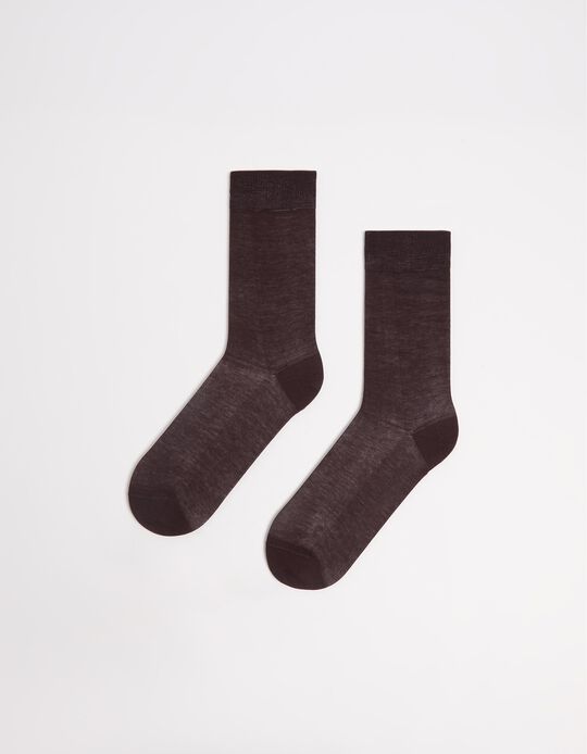 Comprar Online Meias 100% Algodão, Homem, Castanho
