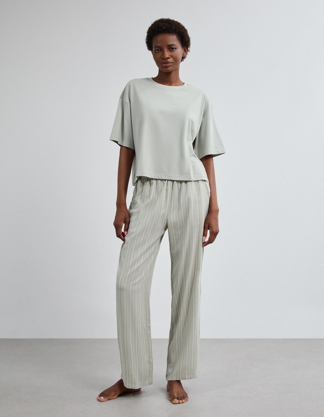 Pijama Jersey, Mulher, Verde Claro