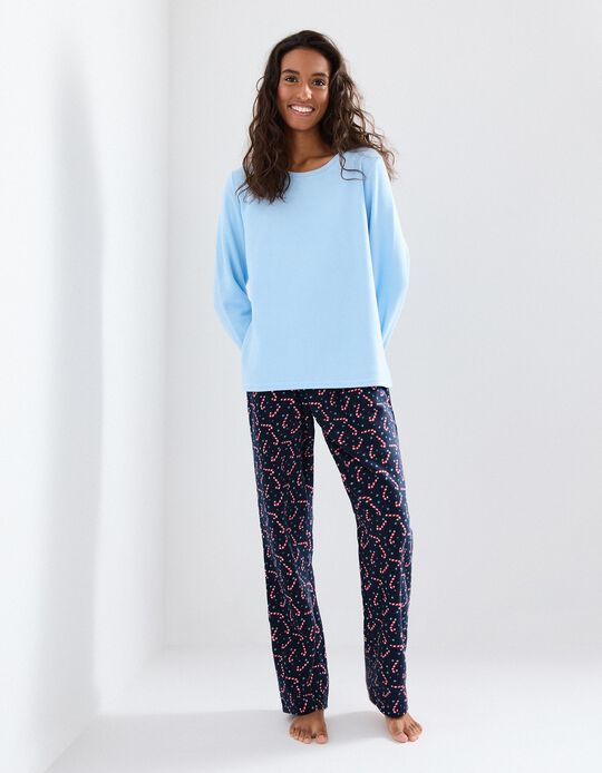 Comprar Online Pijama Polar Natal, Mulher, Azul Claro