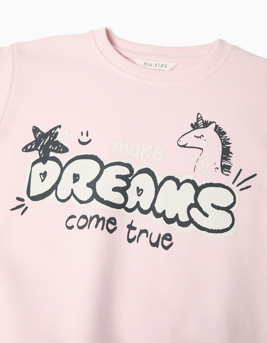 Sweatshirt de Felpa, Menina, Rosa Claro