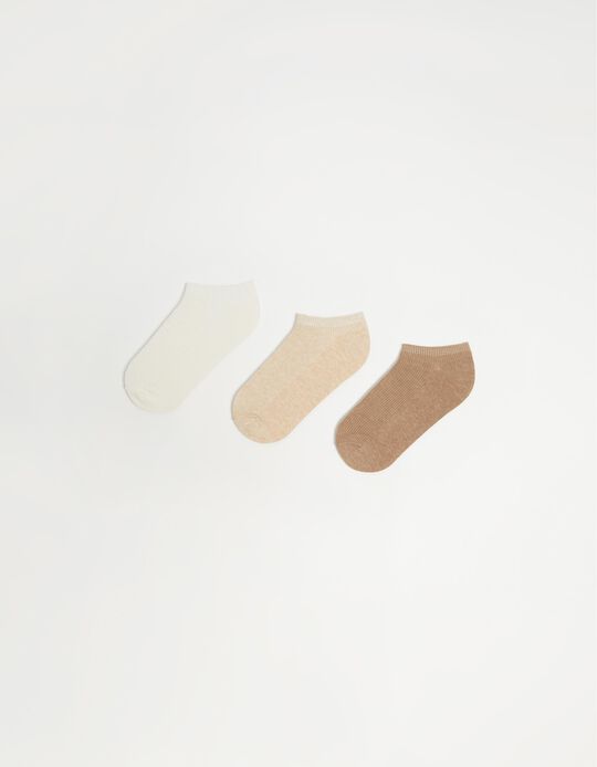 Comprar Online Pack 3 Pairs of Ankle Socks, Women, Beige