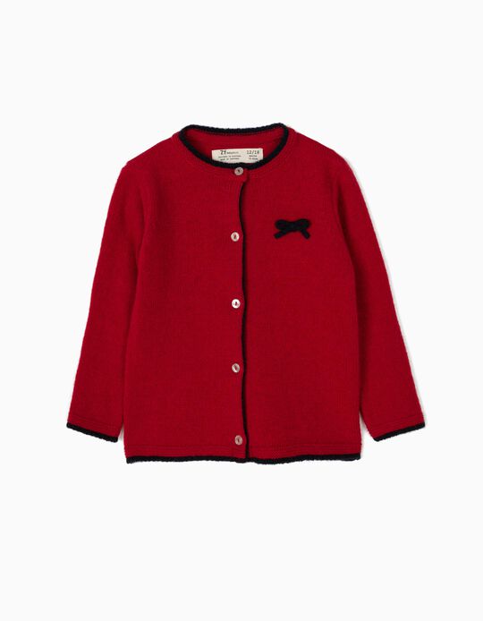 Dark Red Woollen Cardigan