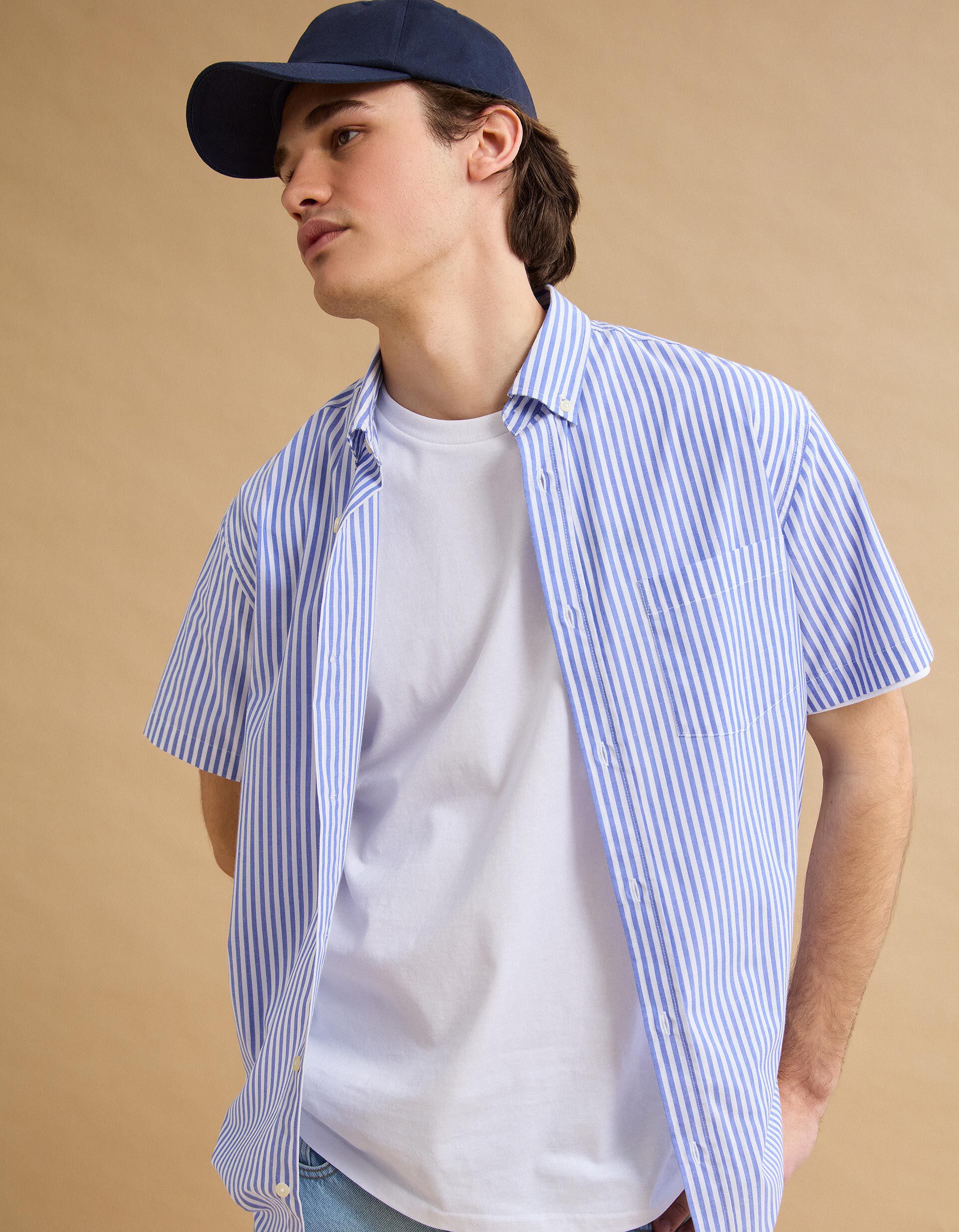 Comprar Online Camisa Manga Curta, Homem, Azul