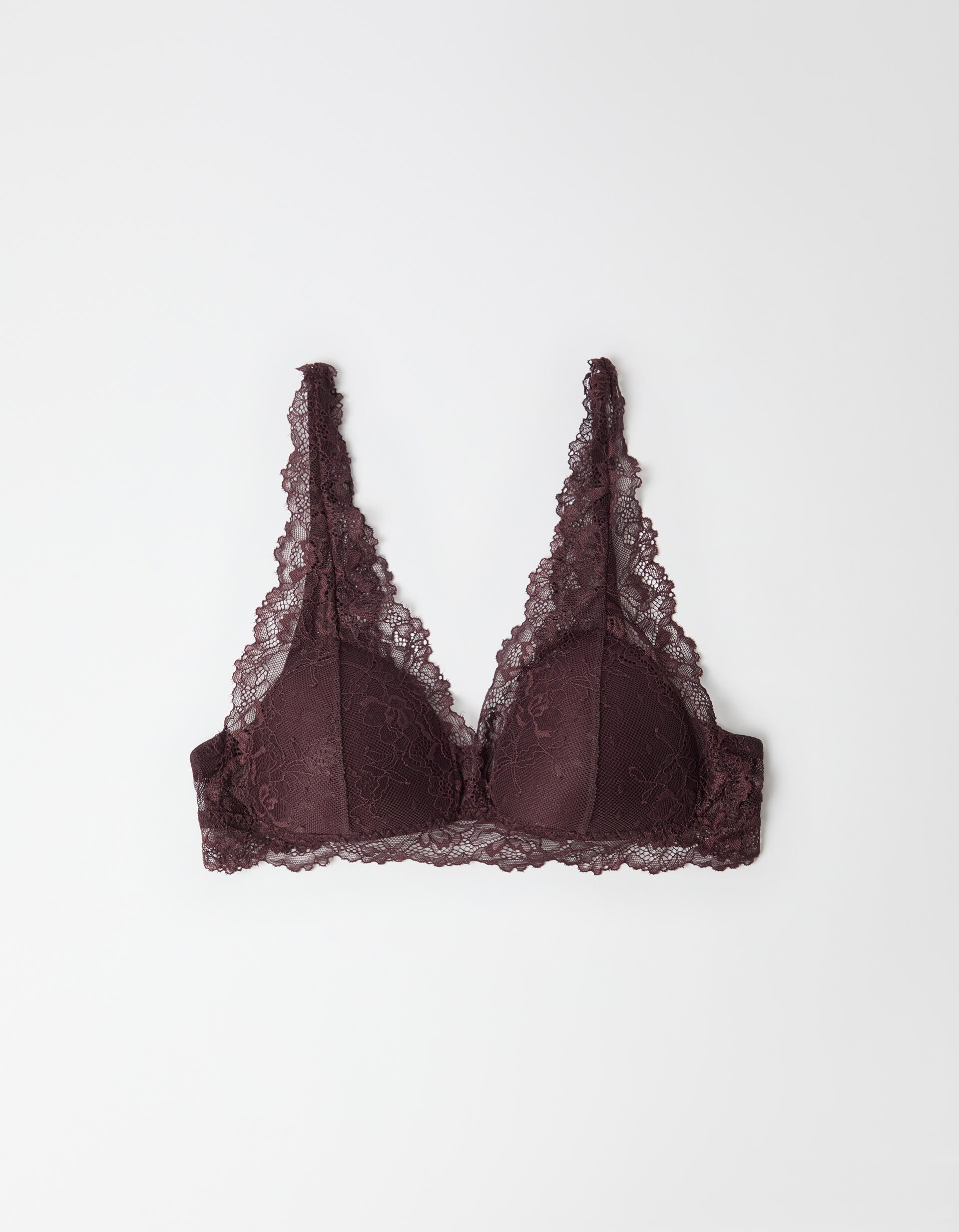 Comprar Online Soutien Bralette com Renda, Mulher, Vermelho Escuro