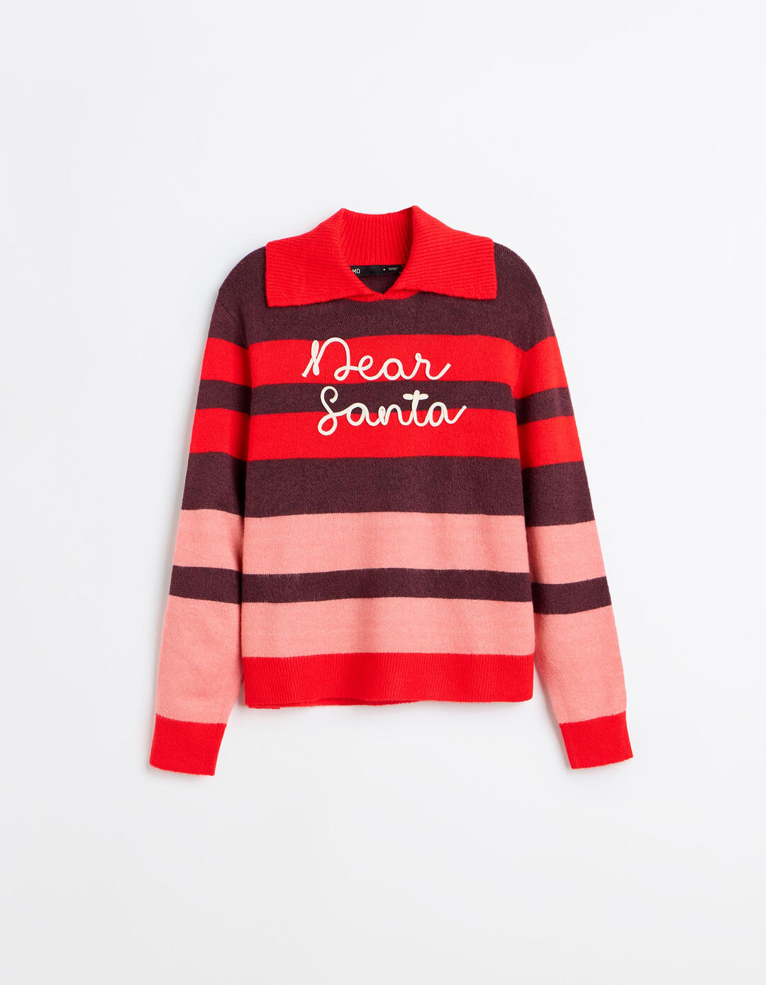 Camisola De Malha &Agrave;s Riscas, Mulher, Vermelho Escuro