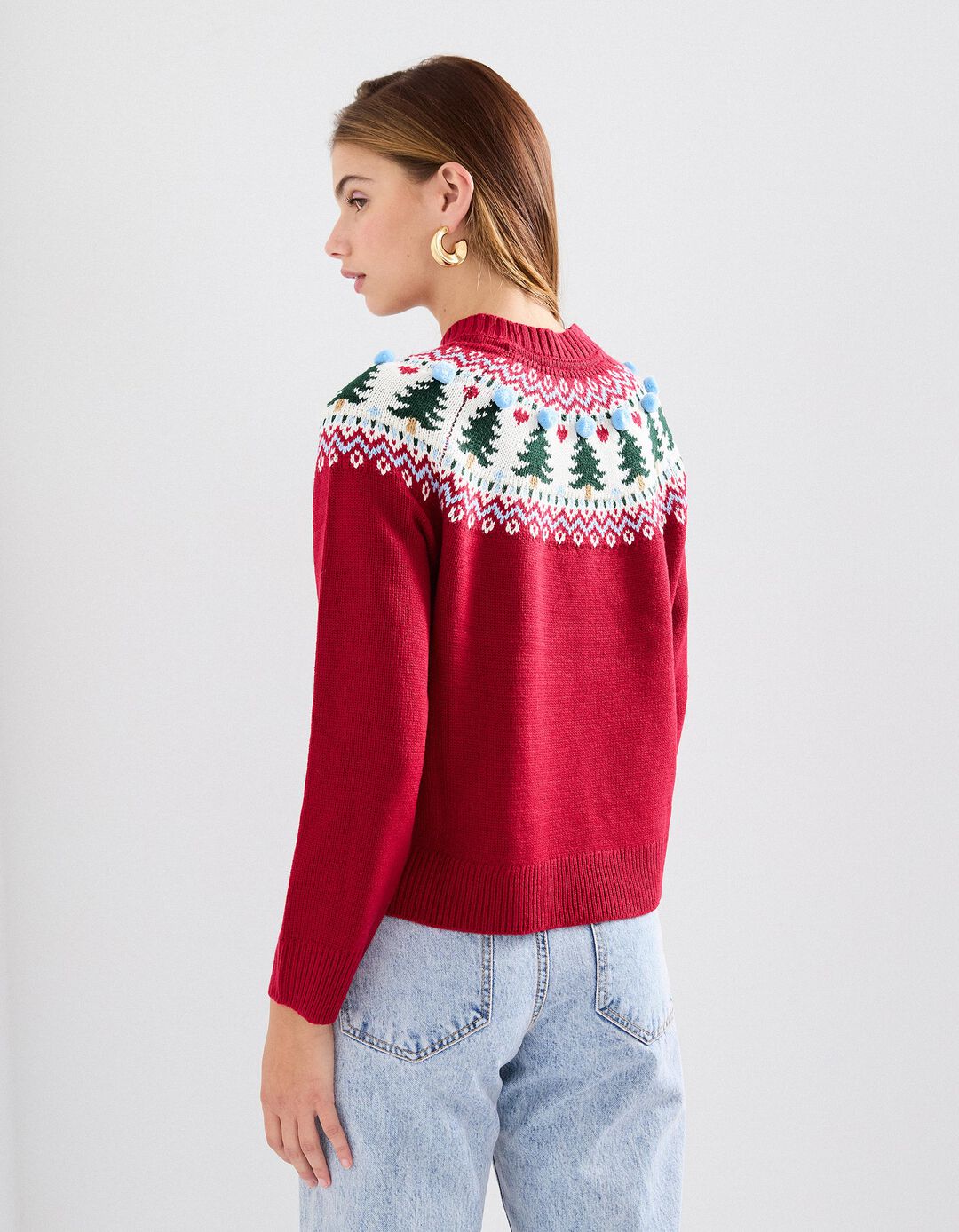 Camisola Natal de Malha, Mulher, Vermelho