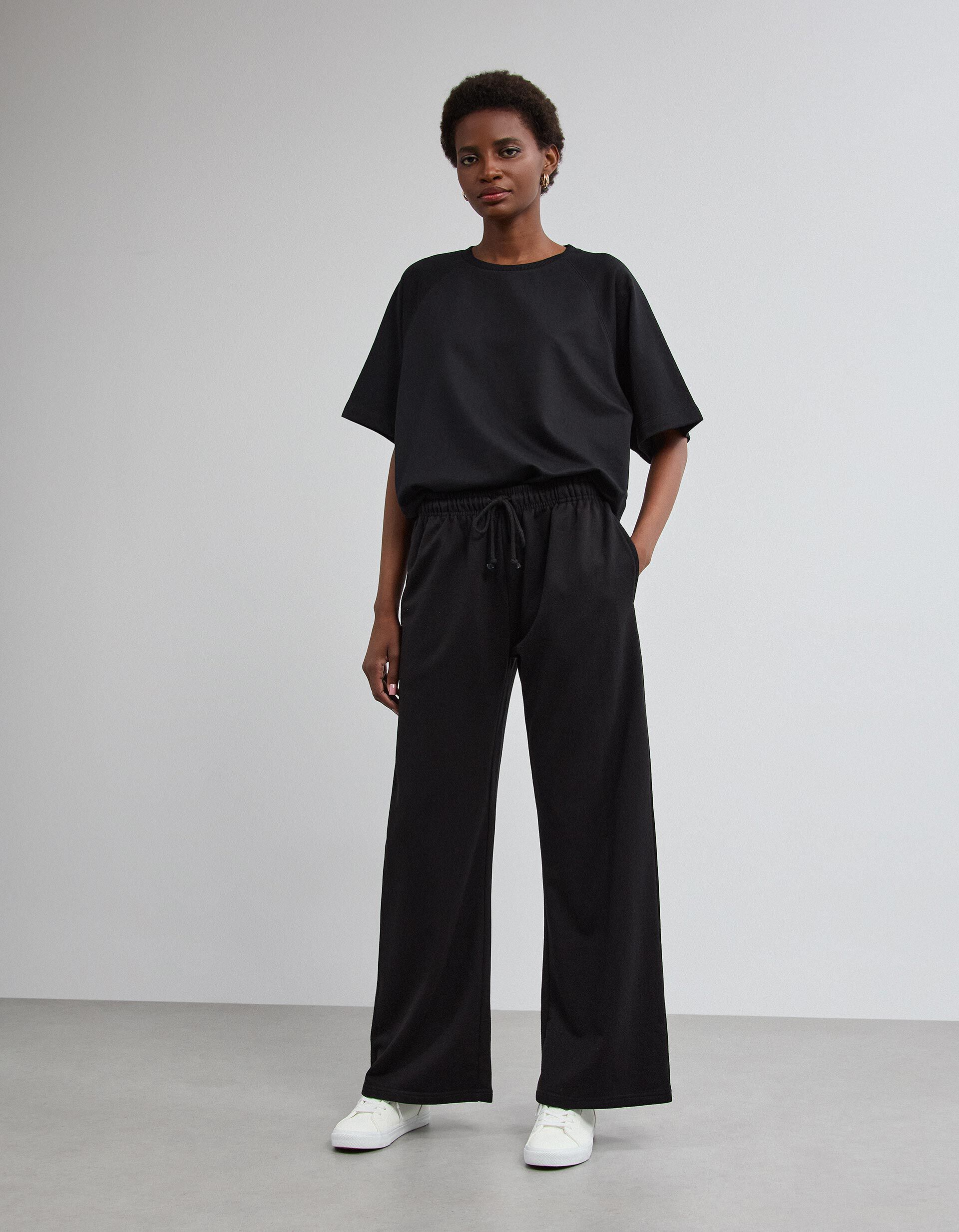 Comprar Online Cal&ccedil;as Jogger Wide Leg, Mulher, Preto