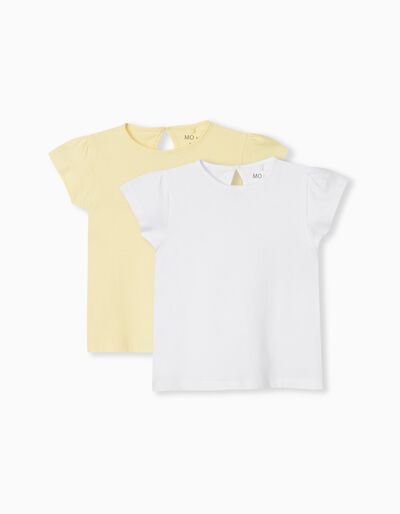 Pack 2 T-shirts Básicas Lisas, Bebé Menina, Multicor