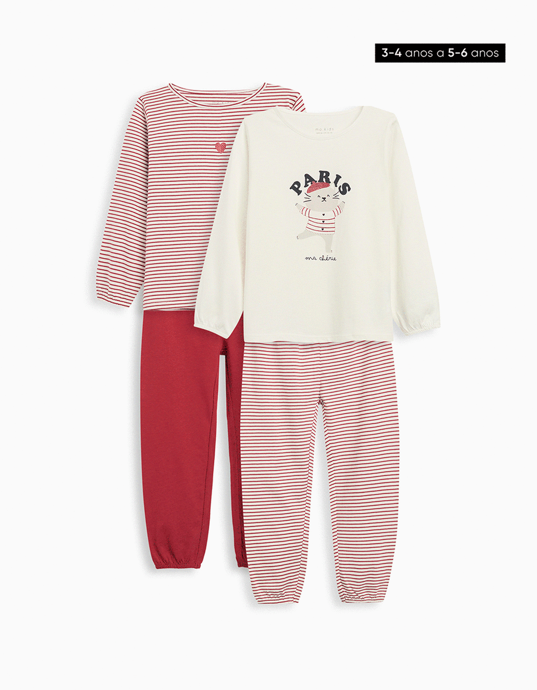 Pack 2 Pijamas de Manga Comprida, Menina, Multicor 