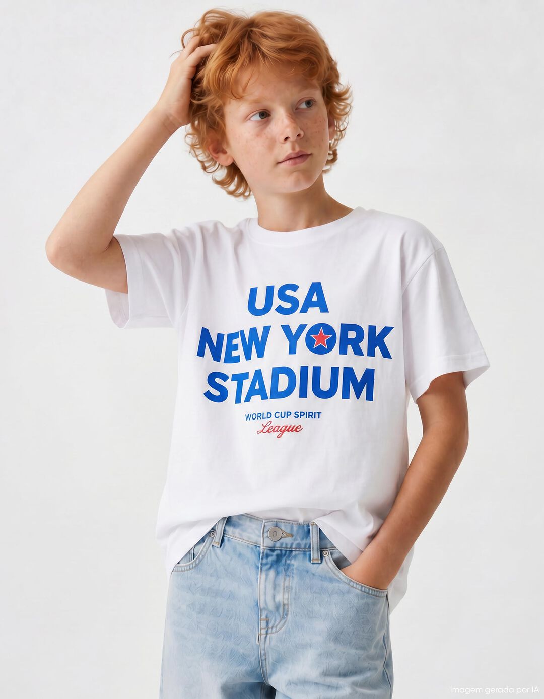 T-shirt, Menino, Branco