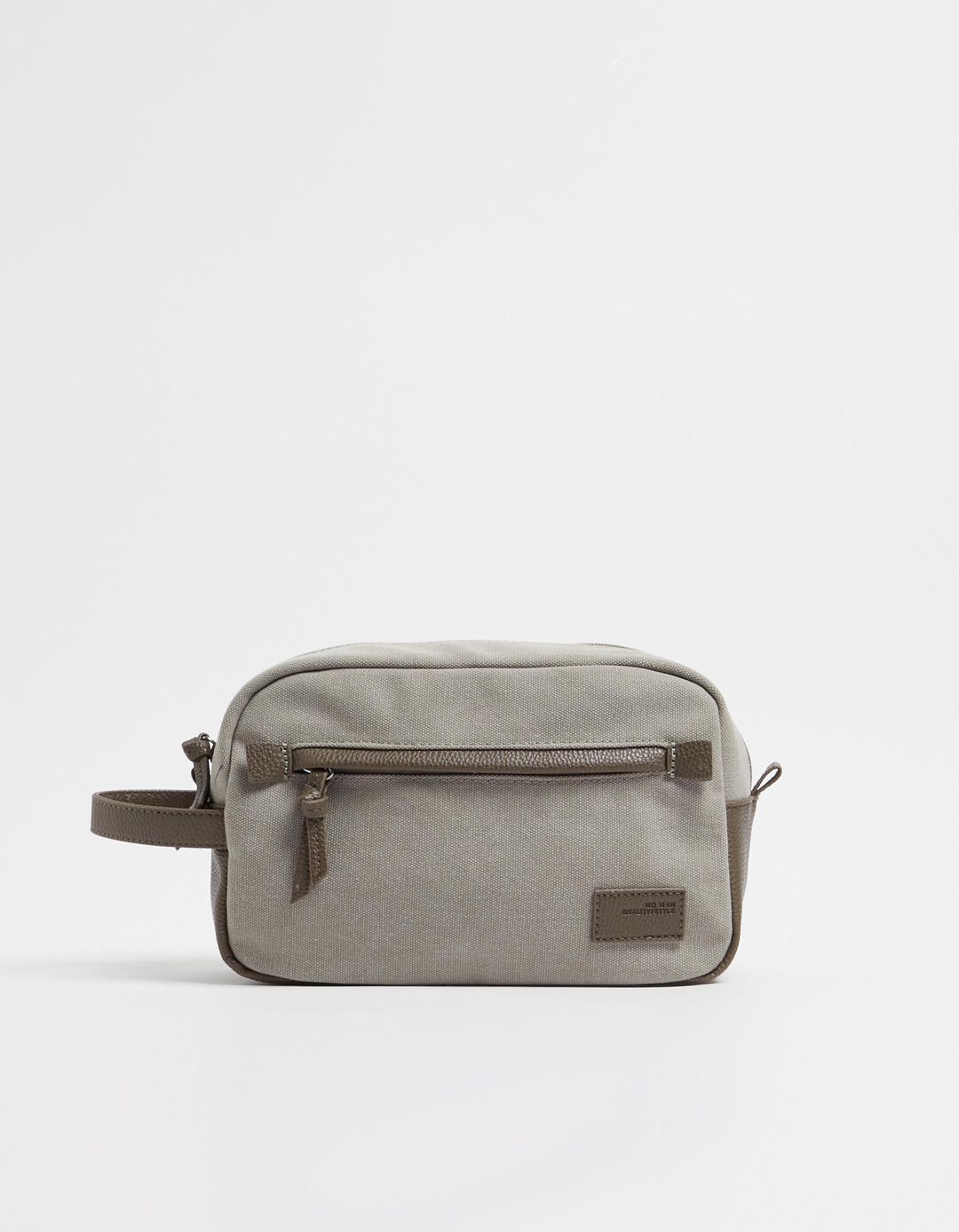 Toiletry Bag Details Synthetic Leather, Men, Gray