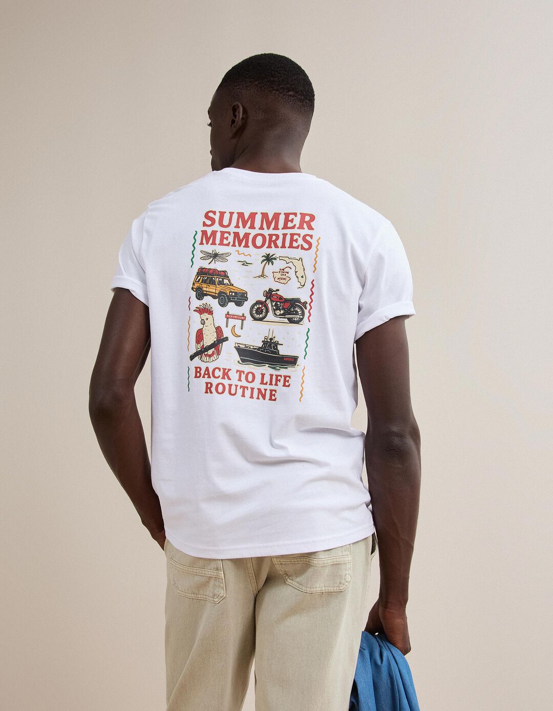 T-shirt Jersey Estampada, Homem, Branco