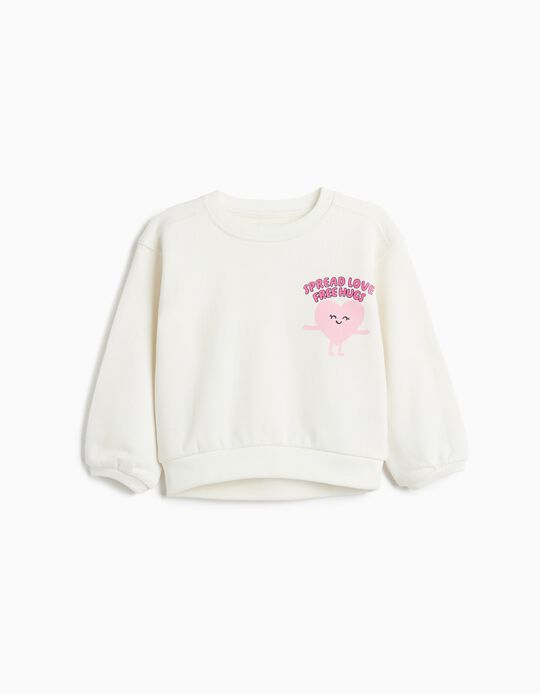 Comprar Online Sweatshirt De Felpa Estampada, Menina, Branco