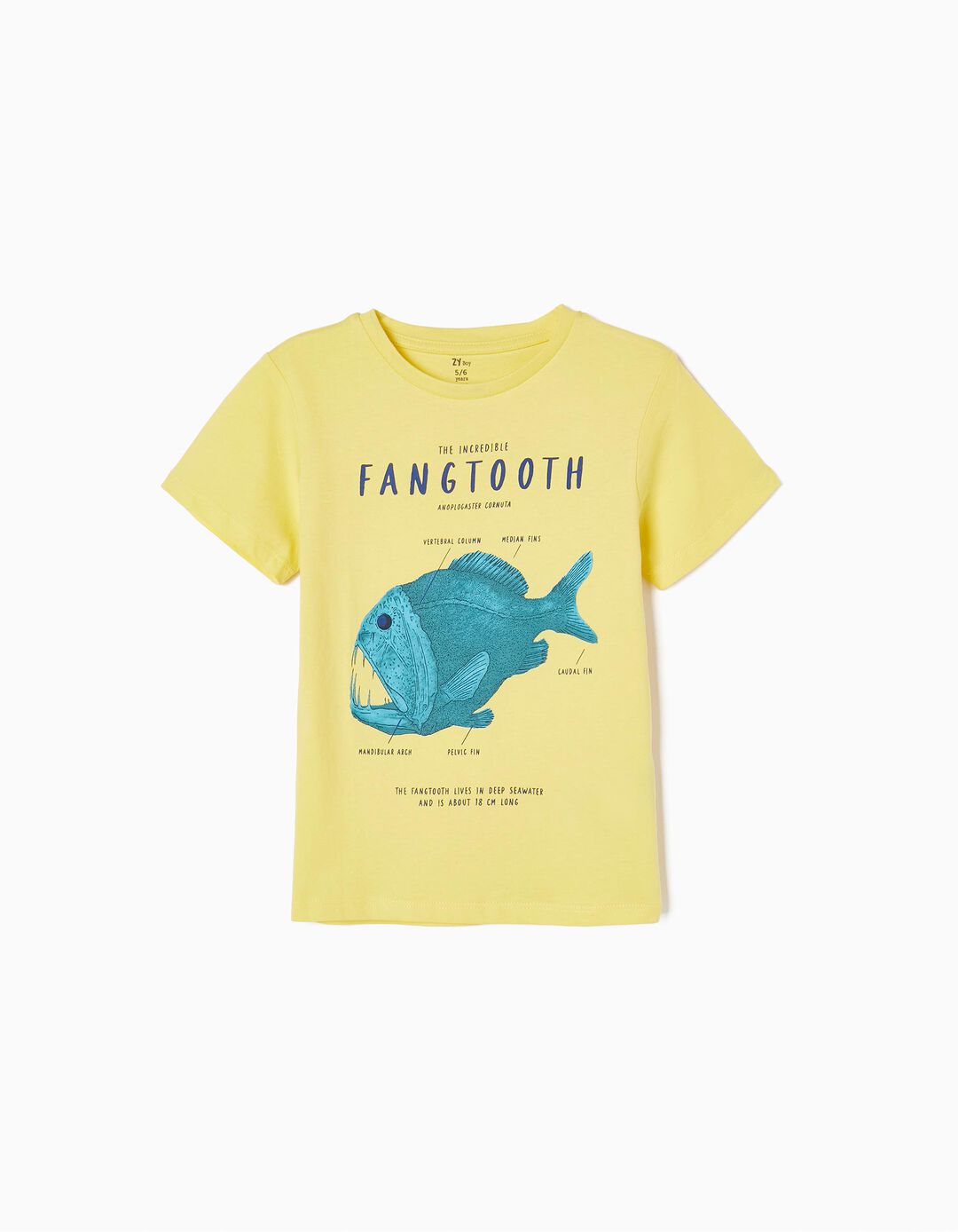 T-shirt para Menino 'Peixe-Ogro', Amarelo