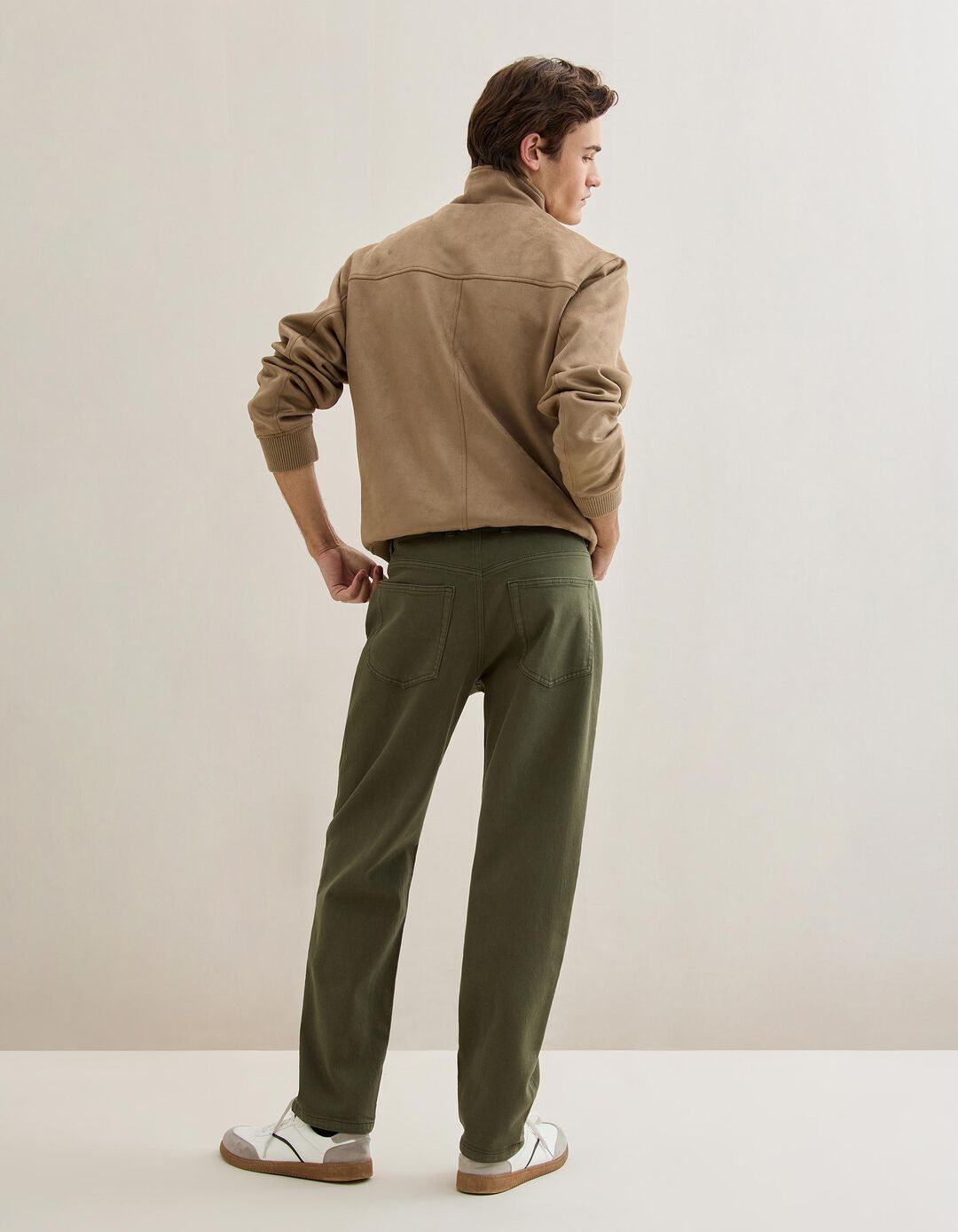 Cal&ccedil;as 'Tapered Fit', Homem, Verde Escuro