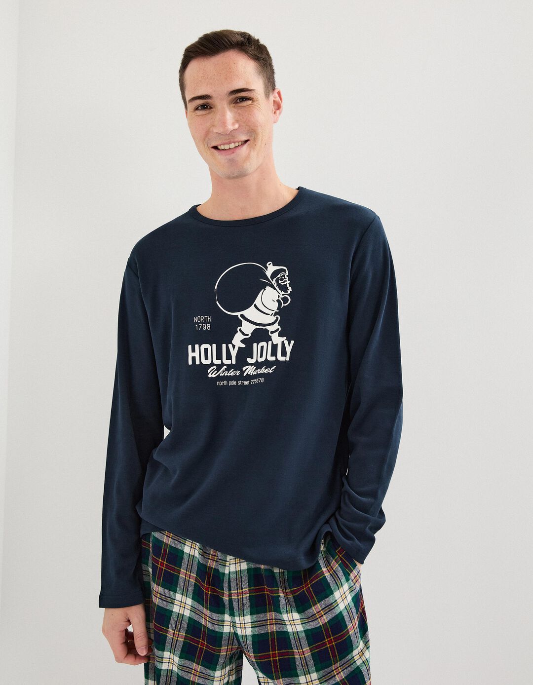 Pijama de Natal, Homem, Azul Escuro