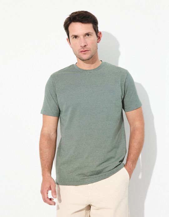 Comprar Online T-shirt Malha Jersey, Homem, Verde Escuro 
