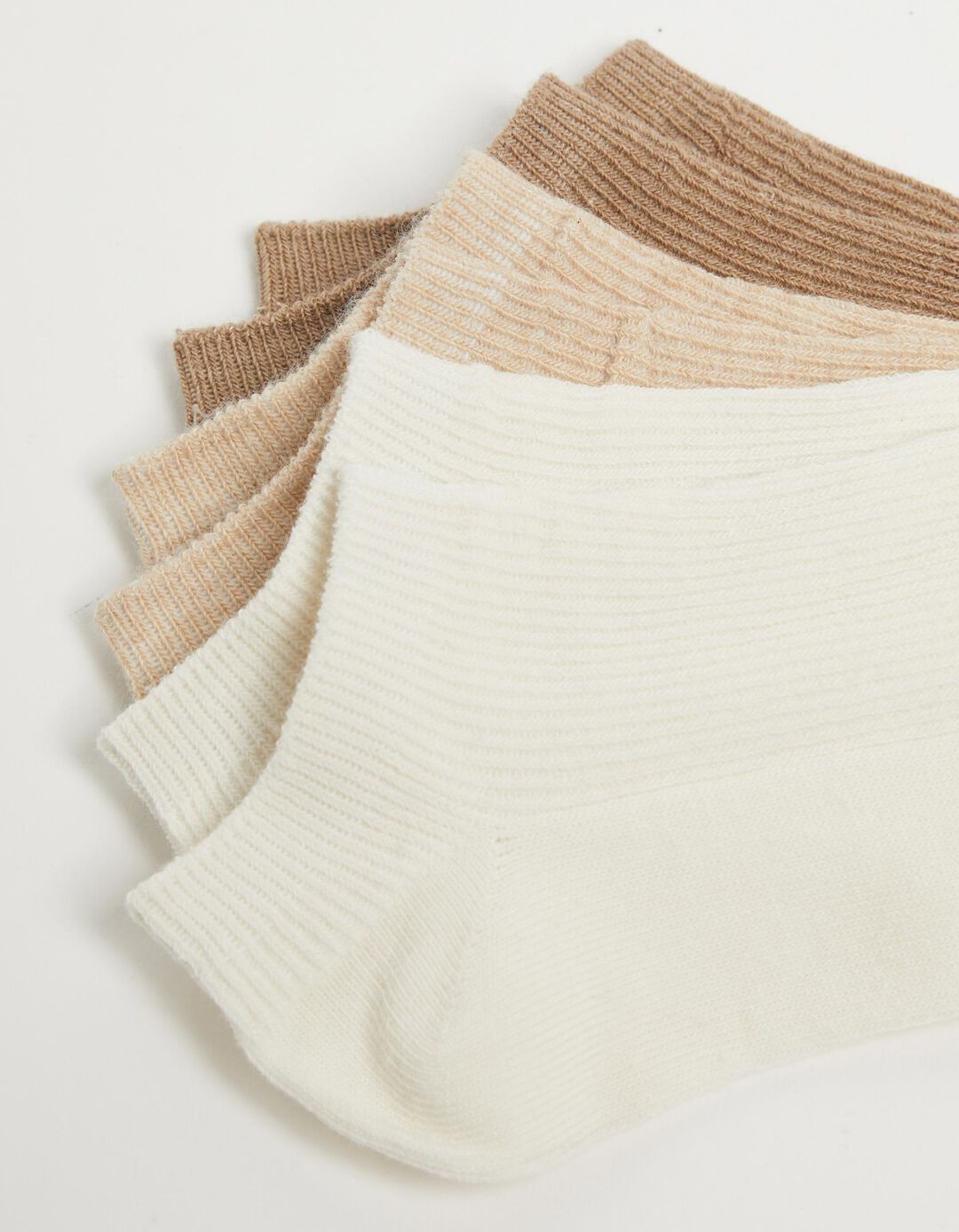 Pack 3 Pairs of Ankle Socks, Women, Beige