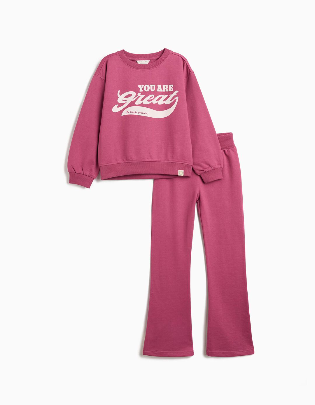 Conjunto de Jogging Felpa, Menina, Rosa Escuro