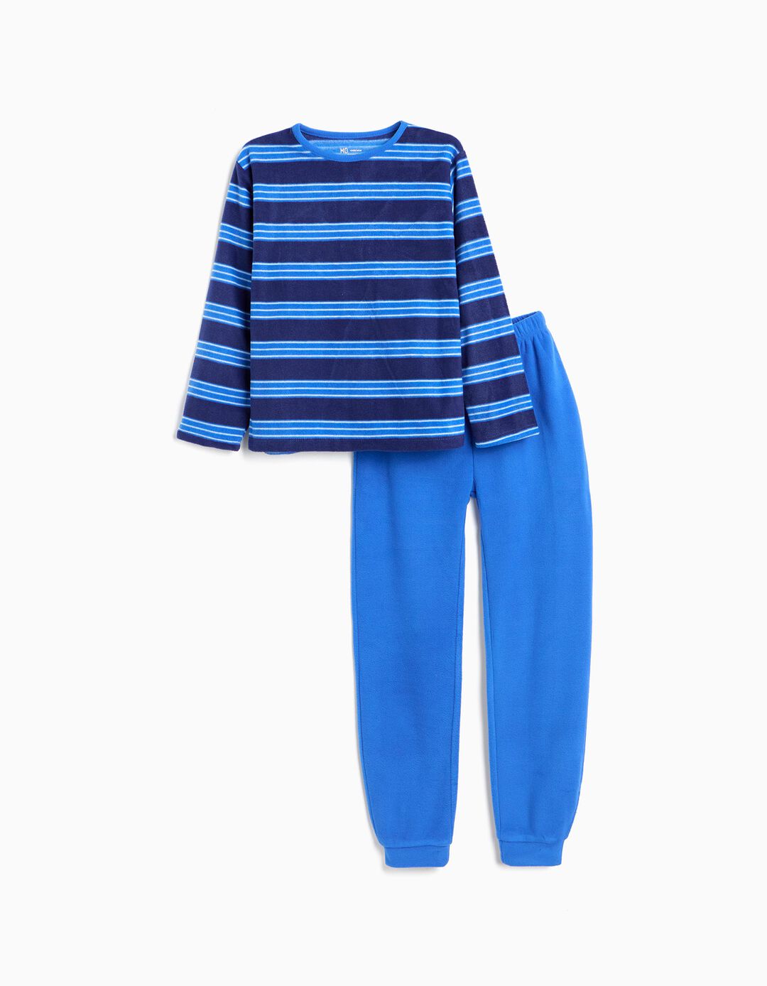 Pijama Polar &Agrave;s Riscas, Menino, Azul 